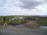 Roddy Bain (Dunvegan Fold stockman (retired)) arrived for short visit Constructed cattle pen and creep at Caiseal Park (Tom an Fhaing hard-standing) 
