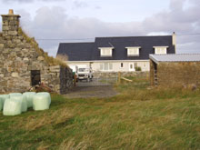 No5 Brue with the old &lsquo;Blackhouse&rsquo; in the foreground along with some mini silage bales!