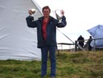 Lesley collects two of the Cattle Trophies which her Carloway uncles had also won at previous Shows